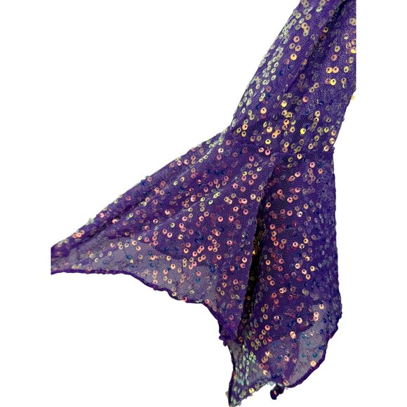 NWT Dolls Kill Purple Fairy Sequin Corset Mini Dress Wings Garters Costume Rave - Picture 6 of 16